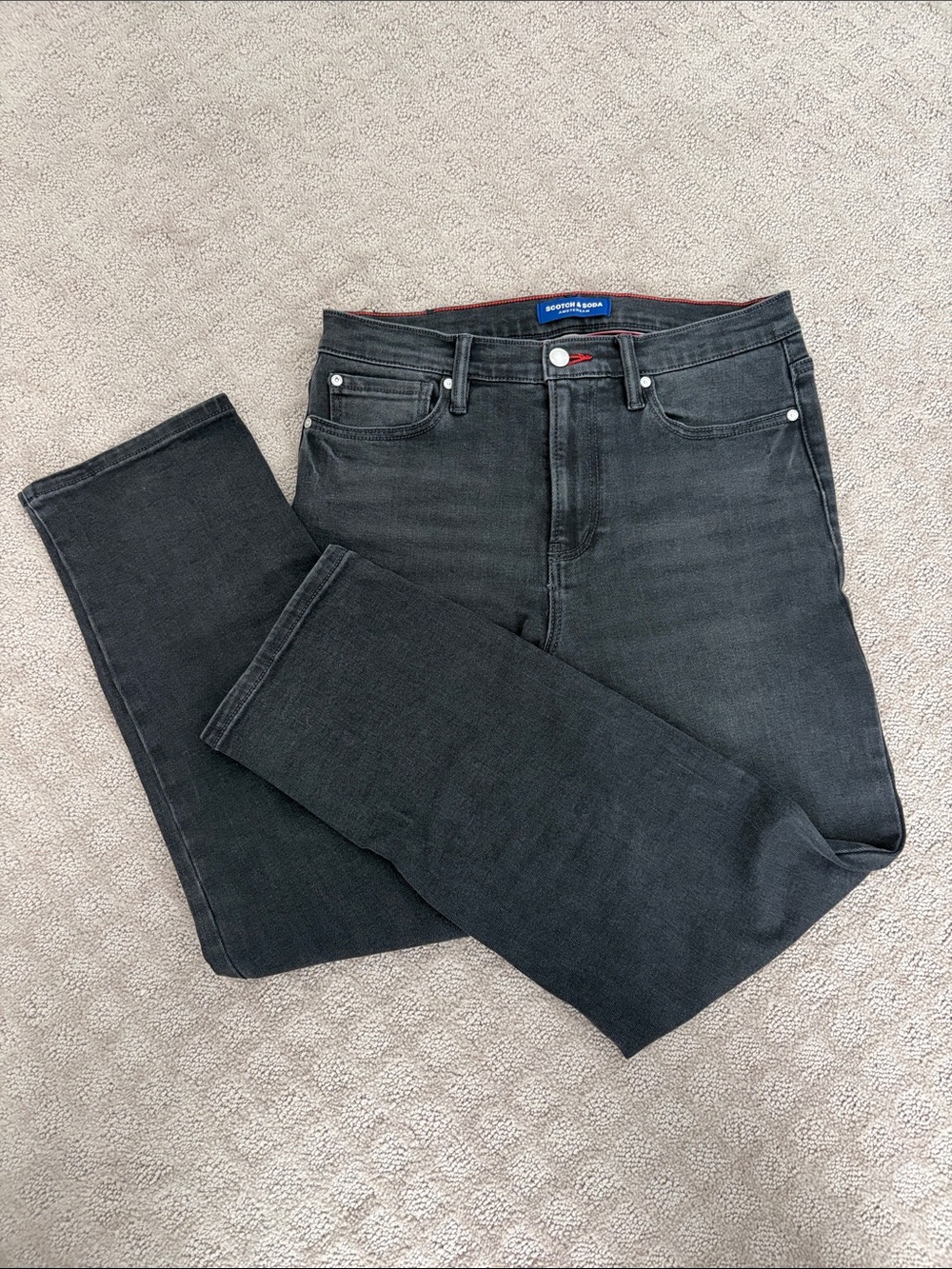 Scotch & Soda Women's Straight Leg Jeans in Charcoal